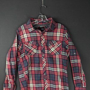Hurley Shirt Men Medium Plaid Professional Button Down Work Pocket Holiday